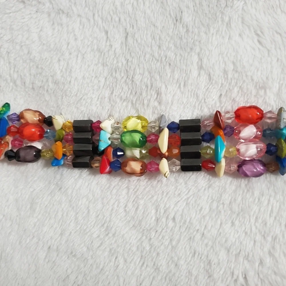 Hematite Magnetic Colorful Wrap Bracelet Necklace - Picture 5 of 8
